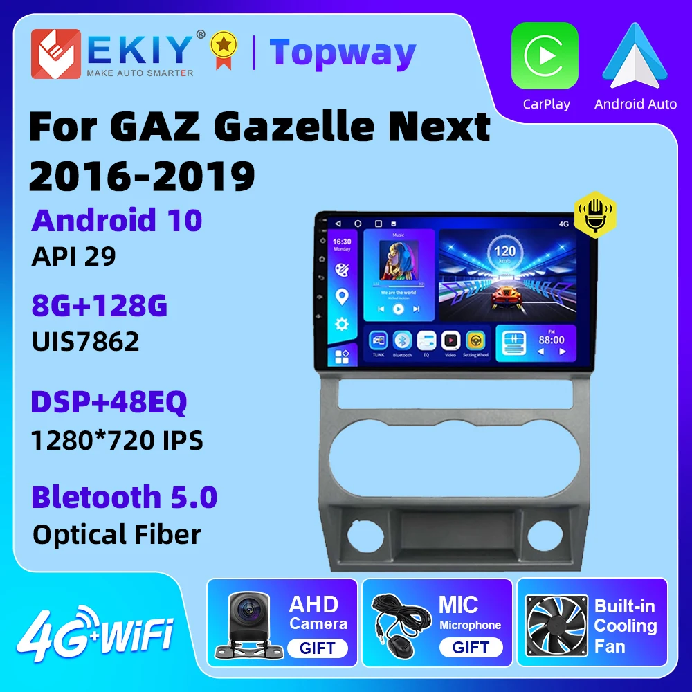 EKIY For GAZ Gazelle Next 2016-2019 Android Video Player 4G WIFI BT Carplay Autoradio Navigation GPS Car Radio Stereo 2 Din