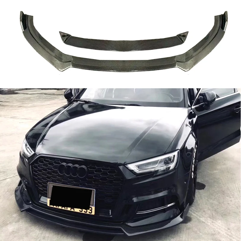 

Free shipping fit for Audi 8V.5 S3 A3 Sline Sedan 2017-2019 carbon fiber front lips to Audi S3 8V.5 carbon lips Sedan