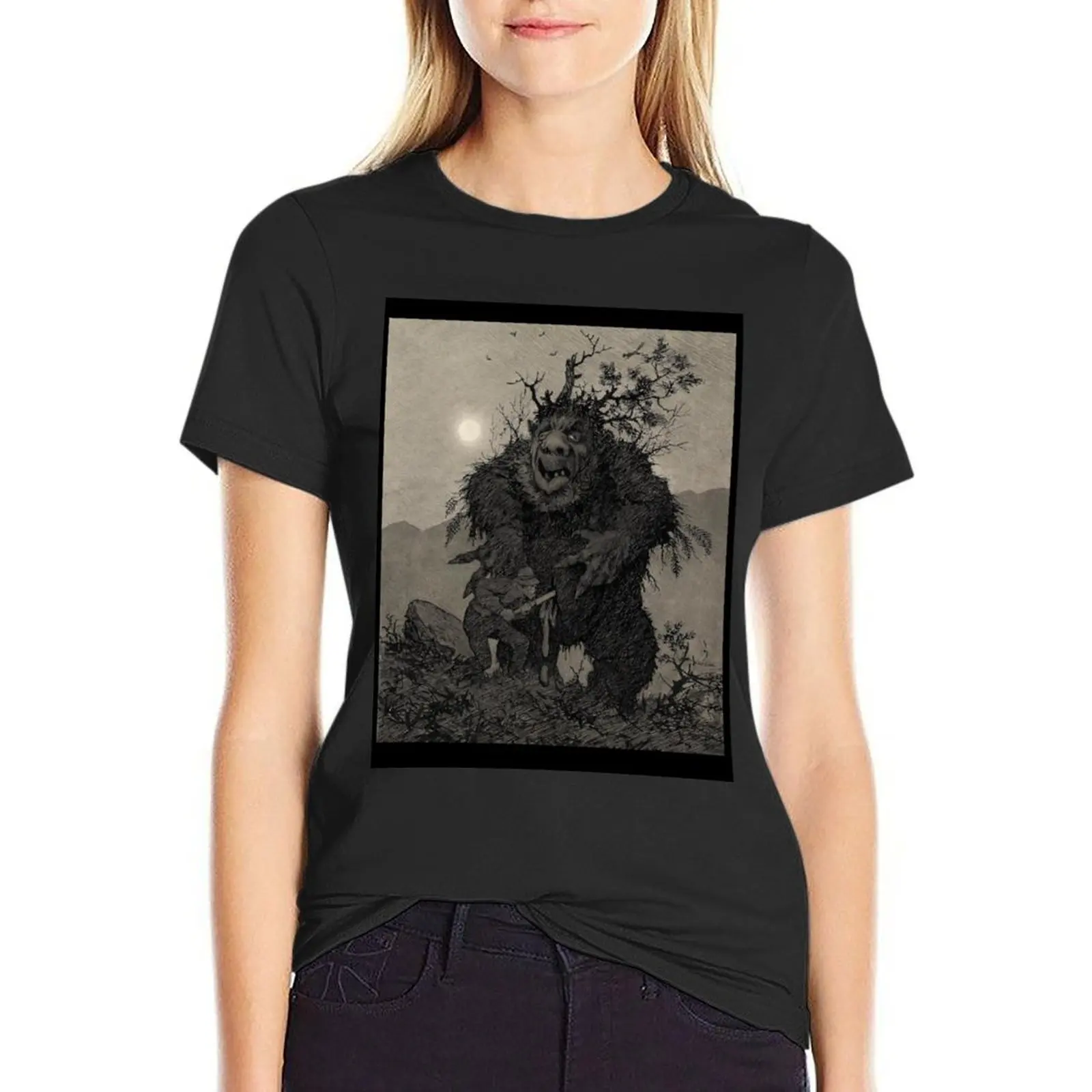 Theodor Severin Kittelsen True stories and the like (1891) T-Shirt kawaii clothes shirts graphic tees oversized woman t shirt