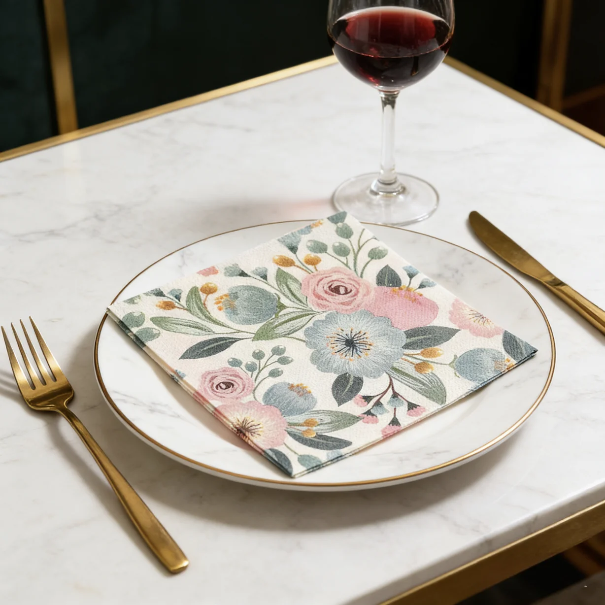 20 pieces per pack of Ins-style gentle country flower napkins, Western cuisine afternoon tea baking decoration paper placemats, - view 5