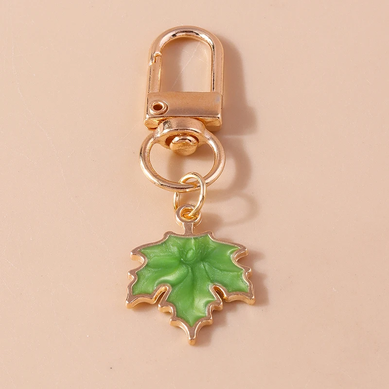 Mode Emaille Kanada Ahornblatt Schlüssel bund Schlüssel ring für Frauen Mädchen Auto Schlüssel Handtasche Anhänger Schmuck Zubehör – Detail 5