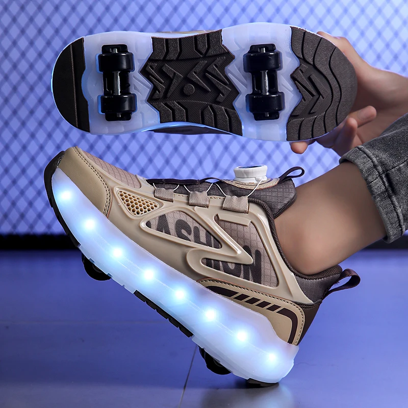 

Luminous Roller Skate Children's Sport Skateboard Shoes USB Charging Removeable 4 Wheels Roller Shoes Girls Boys Casual Shoes