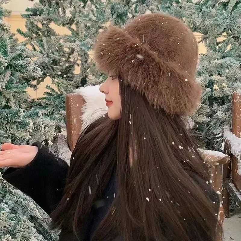 رشاقته أفخم الدافئة الفراء قبعة للنساء رقيق قبعة الشتاء الدافئة سميكة قبعة قبعات المنغولية للطقس البارد الثلوج قبعات