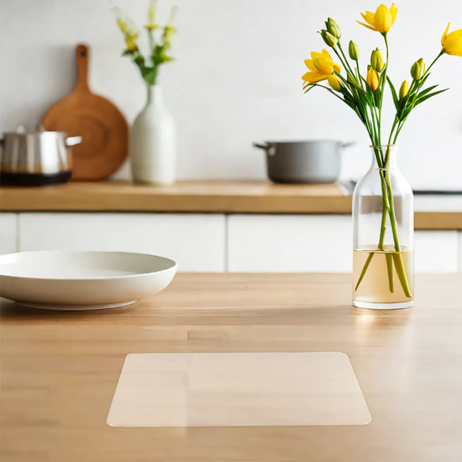 Transparent Tempered Glass Cutting Board Clear Chopping Board for Kitchen Counter Small Scratch Resistant Heat Resistant Fruit