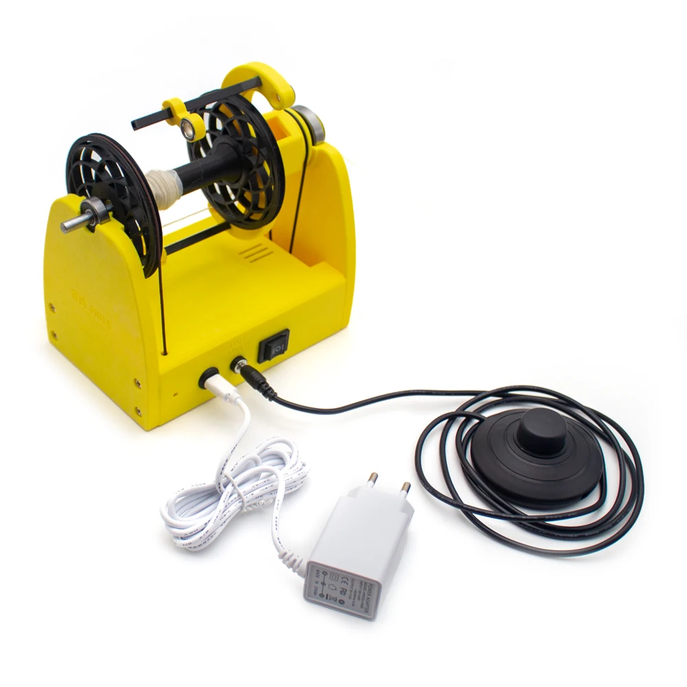 Portable Spinning Wheel | Type-C Interface, Works with Power Bank | Compact & Flexible Freehand Spinning with Foot Pedal