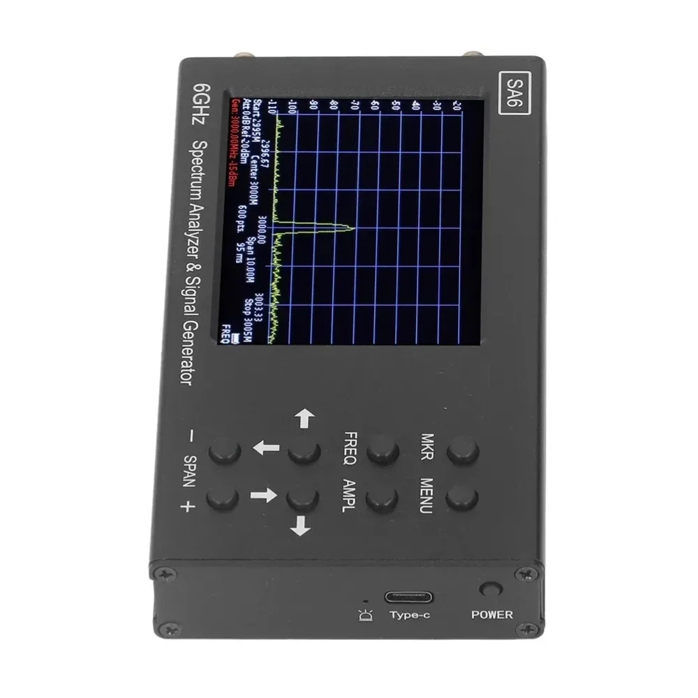 SA6 Spektrum analyzer 6ghz 35-6200 mhz Jeladás generátor Alkatú PC Szoftver Mérés Átvilágítás signals Irány Delejtű