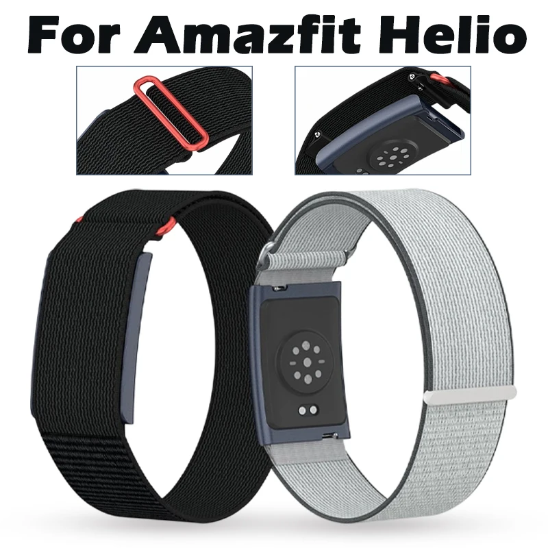 Nylon Replacement Band Compatible with Amazfit Helio Strap Adjustable Breathable Sport Wristband for Fitness Tracker Comfortable