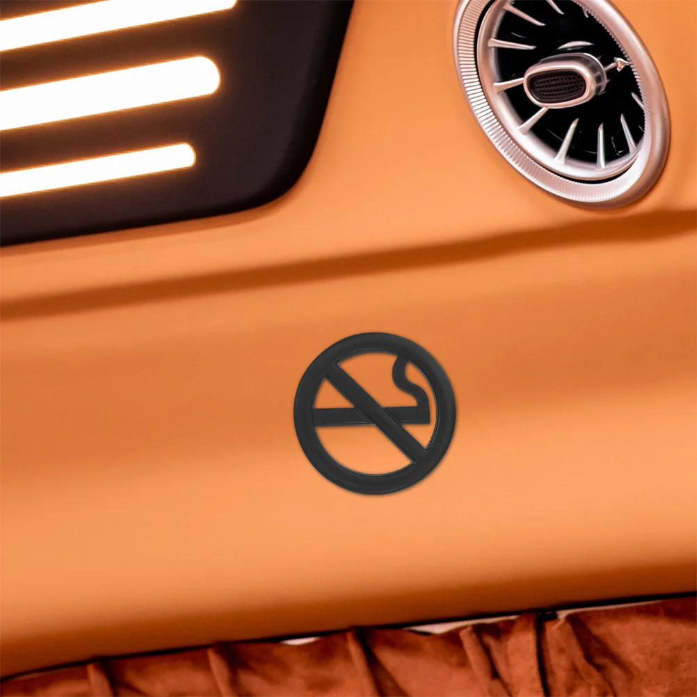 Pegatina de Metal para No fumar, señal de advertencia autoadhesiva 3D para Interior de coche, pegatinas de señal de advertencia para uso doméstico y de negocios, 2 uds.