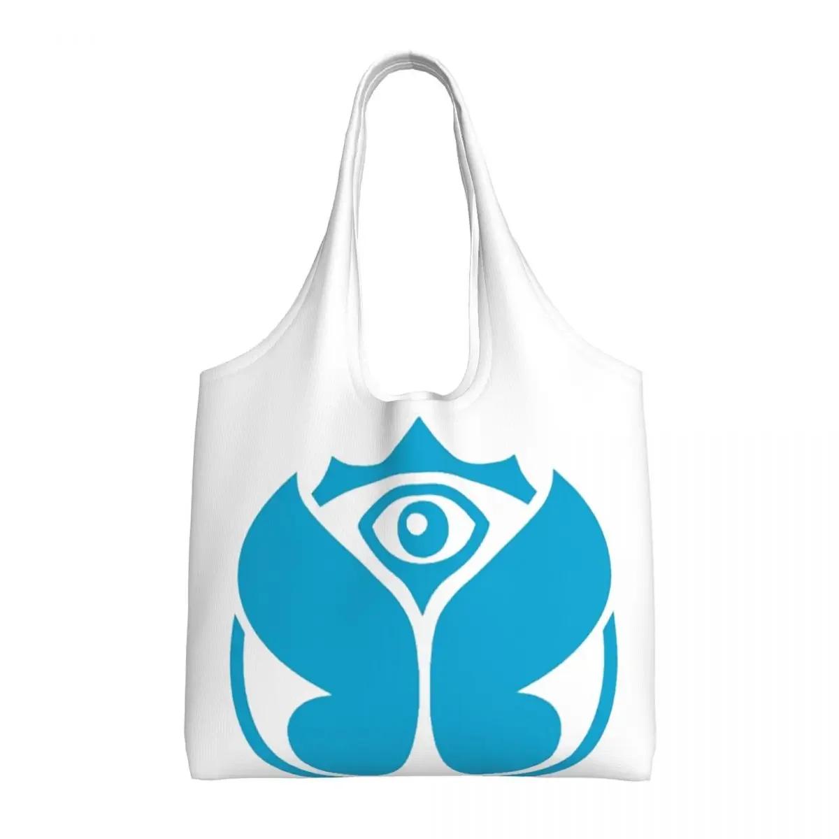 Recycling Blue Tomorrowlands Shopping Bag Women Shoulder Canvas Tote Bag Washable Grocery Shopper Bags Handbags