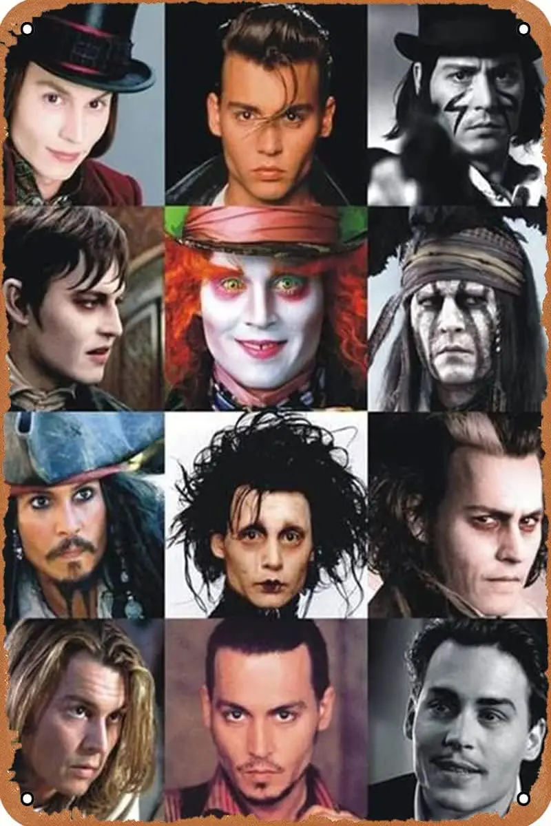 جوني ديب برنامج تلفزيوني ملصق خمر معدن القصدير تسجيل ريترو جدار ديكور 8x12 بوصة #1