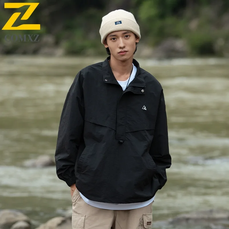 

COMXZ Comfortable Jacket Gorpcore Lightweight Windproof Outdoor Hiking Travel Camping Rider Jacket Men Clothing Tooling Jacket
