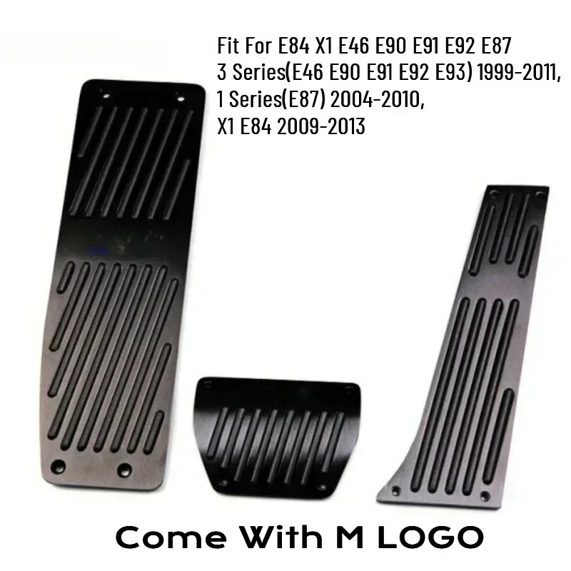 Fit For BMW E84 X1 E46 E90 E91 E92 E93 E87  Gas Brake Foot Rest Pedal Pad Plate AT 2P/3PCS M LOGO Black Silver