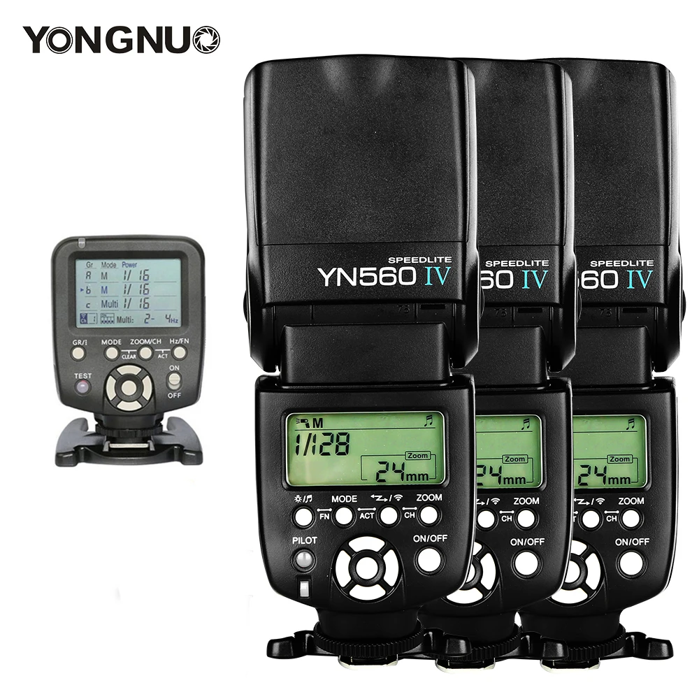 3PCS Yongnuo YN560 IV YN560IV +YN560TX Flash Controller For Canon Nikon with free 3 Flash Diffuser Box Wireless Speedlite Flash