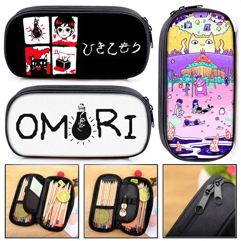 Cute Omori Cosmetic Case Pencil Bag Cartoon Omori Stationary Bag Teenager Pencil Box School Supplies Gift