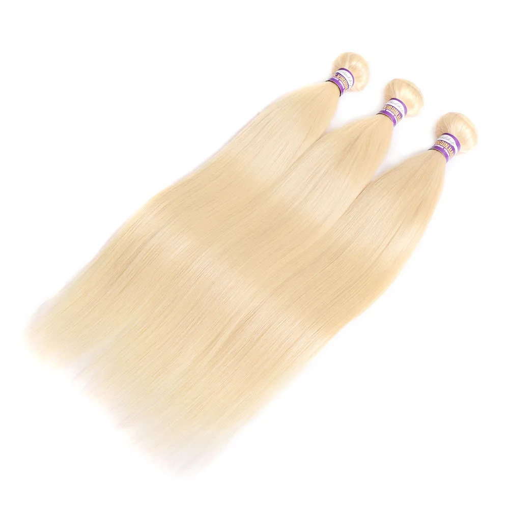 

613 Blonde Brazilian Remy Hair Wig 12-30 Inch Straight Bundles Bone Straight Extensions 3 Pcs Bundles for Women