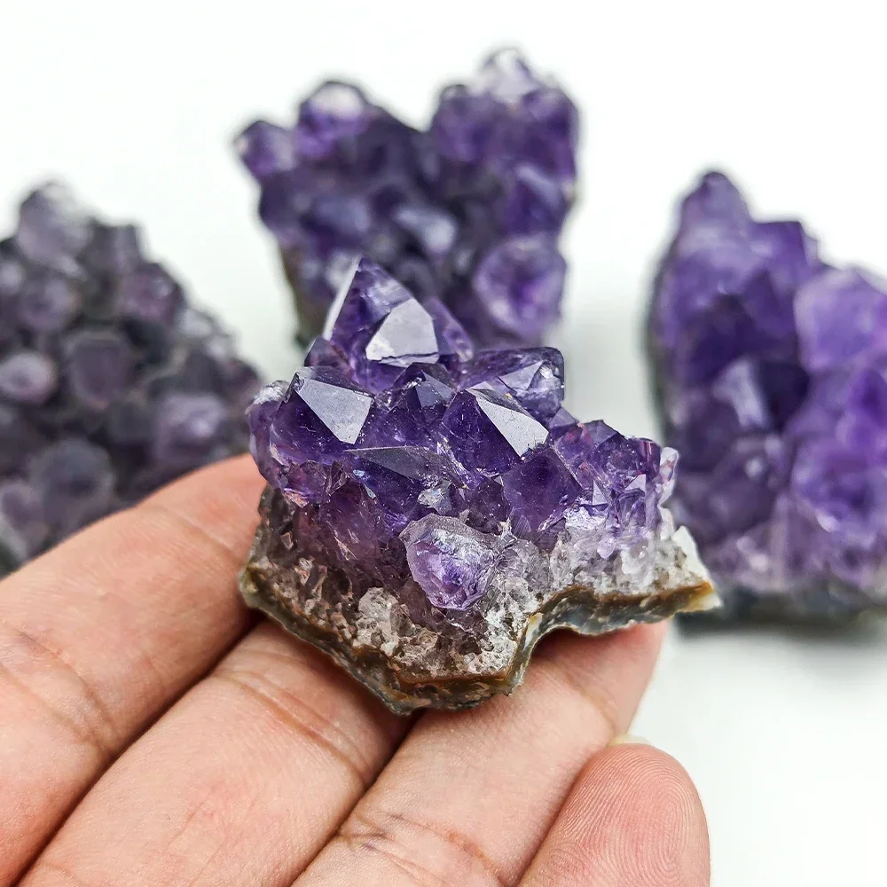 Natural Raw Amethyst Cluster Energy Mineral Purple Crystal Rock Specimen Brazilian Amethyst Cluster Home Decoration Stone Crafts