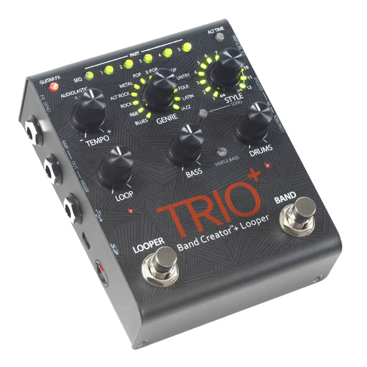 DigiTech TRIO+ simple-to-use guitar pedal for creating an intro,verse,chorus,bridge and outro