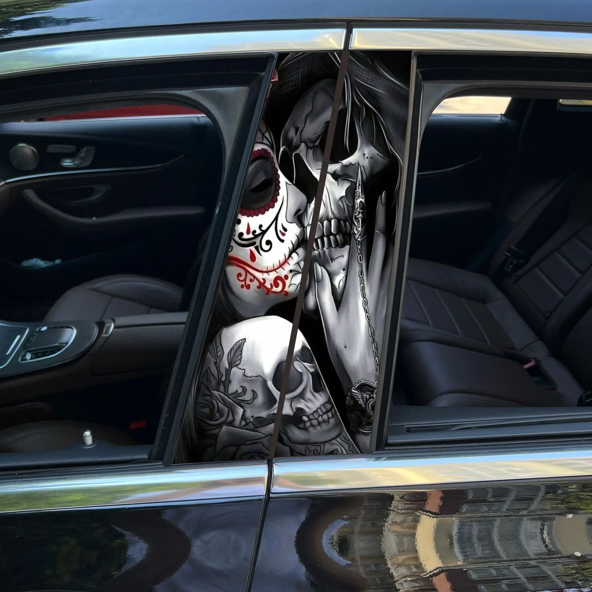 

4 Style Honeycomb Car Stickers Auto B Pillar Waterproof Center Column Decoration Cover Scratches DIY Car Doors Pillar PET Decals