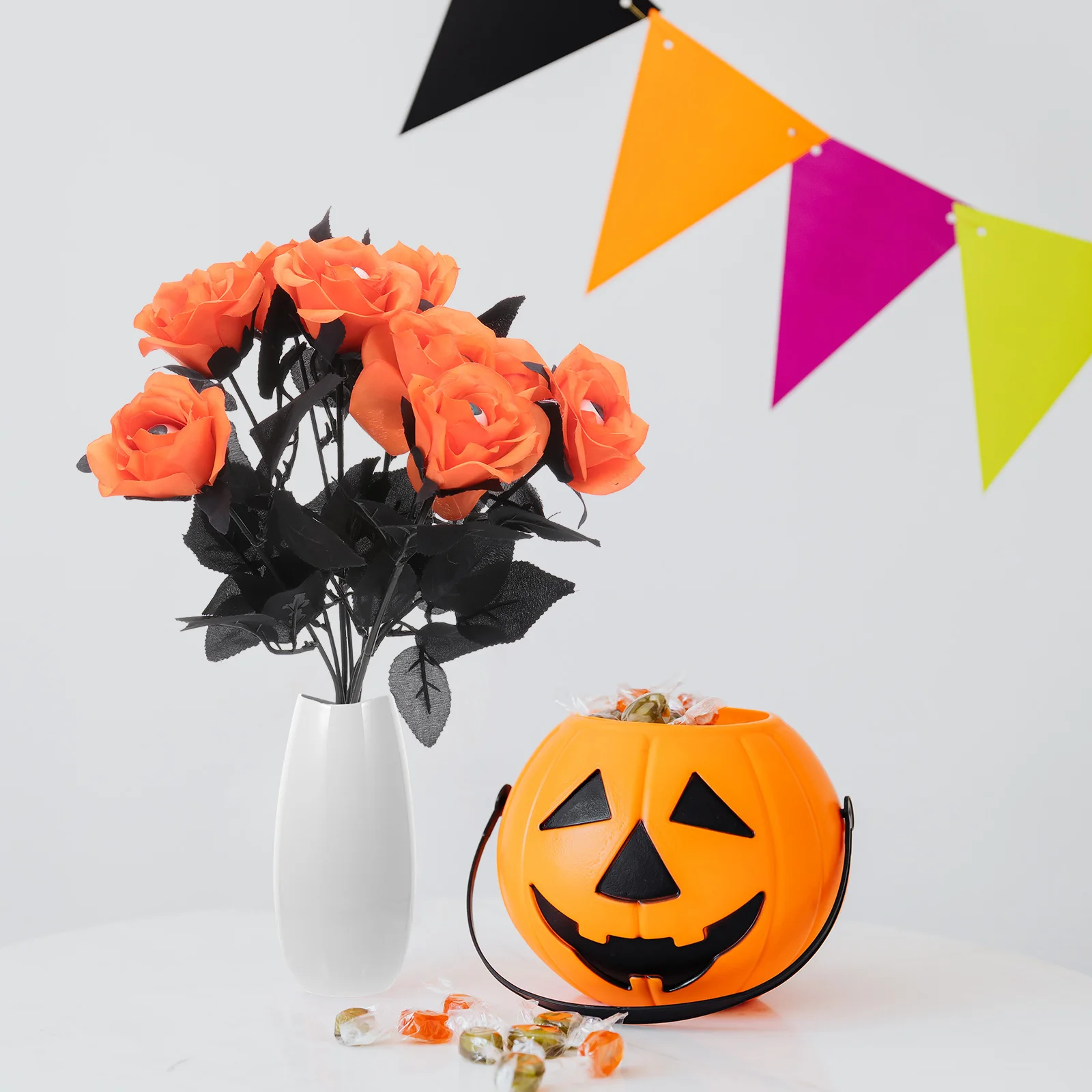 8 قطعة مقلة العين المزيفة للهالوين زهرة الورد زاحف الورد الديكور الدعامة لوازم الحفلات المسكونة دعامة الهالوين #4