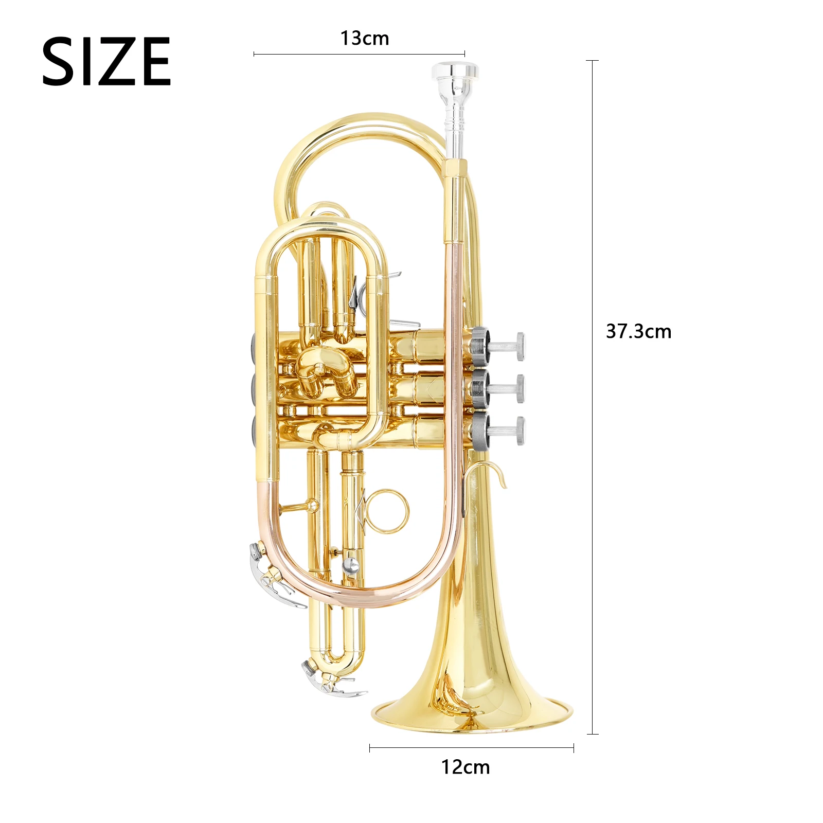 SLADE LDS830 Bb Cornet corno Cornet placcato oro tromba professionale in ottone per strumenti con accessori per la pulizia della custodia