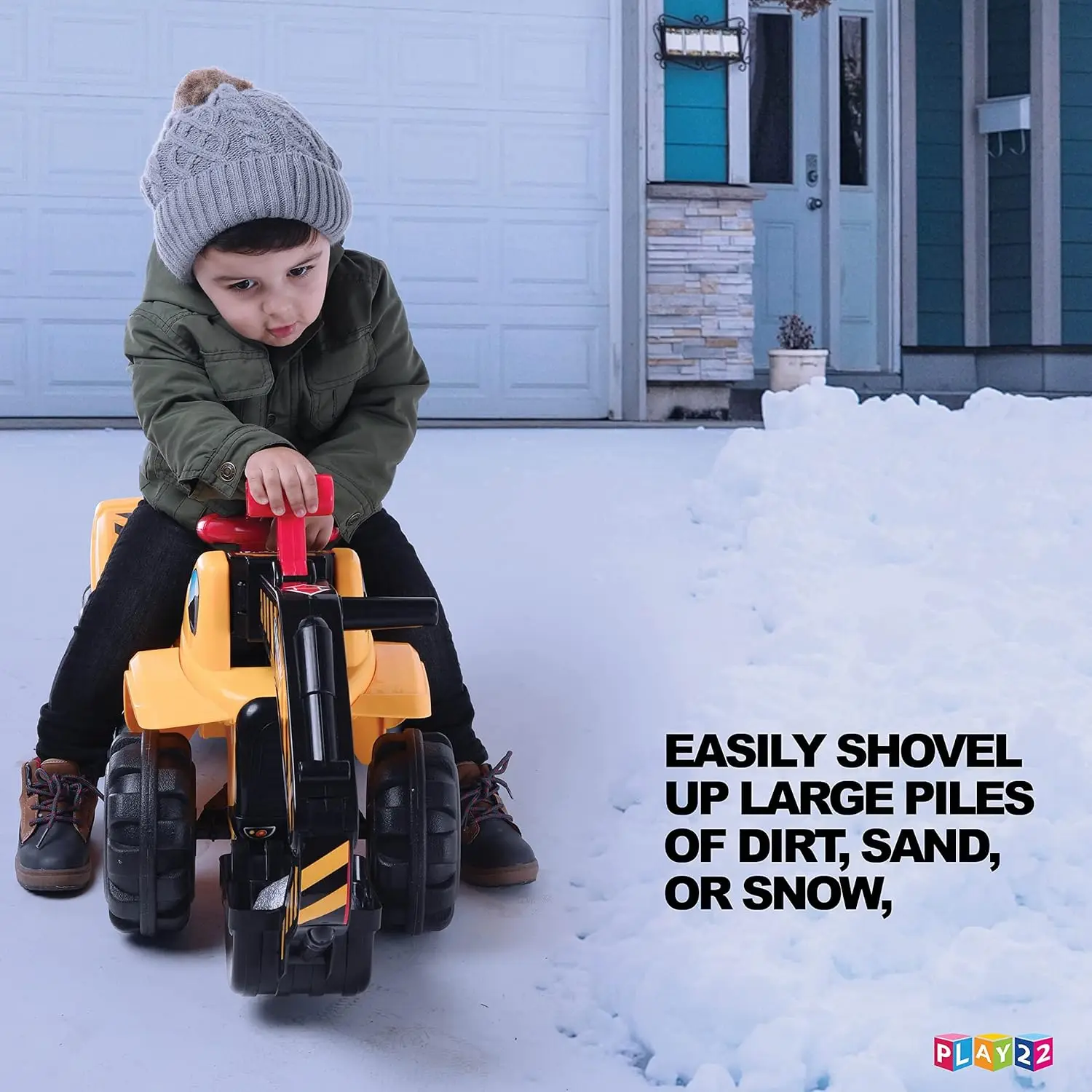 I trattori giocattolo per bambini cavalcano l'escavatore-suoni musicali Digger Scooter Bulldozer include casco con rocce-finta di giocare-fiona