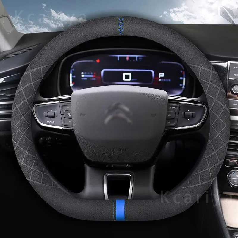 

For Citroen Leather Car Steering Wheel Cover , C4, C5, C6, C4L, Berlingo, Picasso, Aircross, Sega, Ely See, Auto Accessories,38c