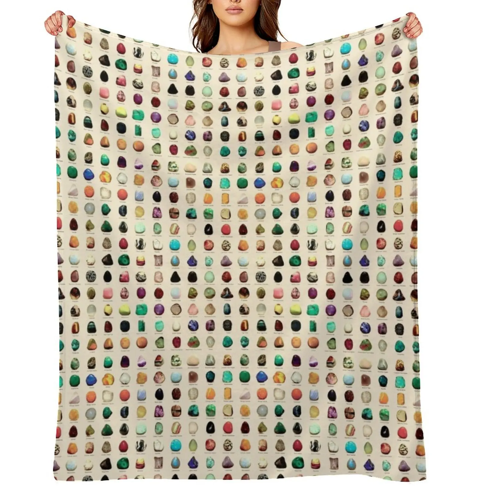 Cristales Curativos y Piedras Preciosas. Mantas Térmicas de Alta Definición para Viajes, Camas de Invierno, Playa, Mantas de Felpa Suaves a Cuadros