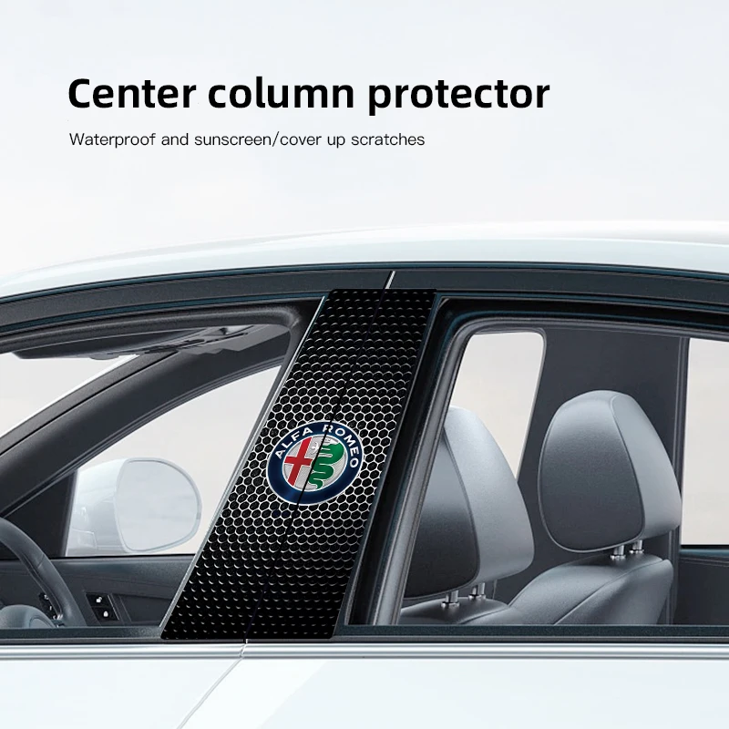 Car Stickers B-Pillar Center Column Decoration Cover PET Decals Auto Accessorie For Alfa Romeo 4C 159 Spider Giulia 156 Mito 147