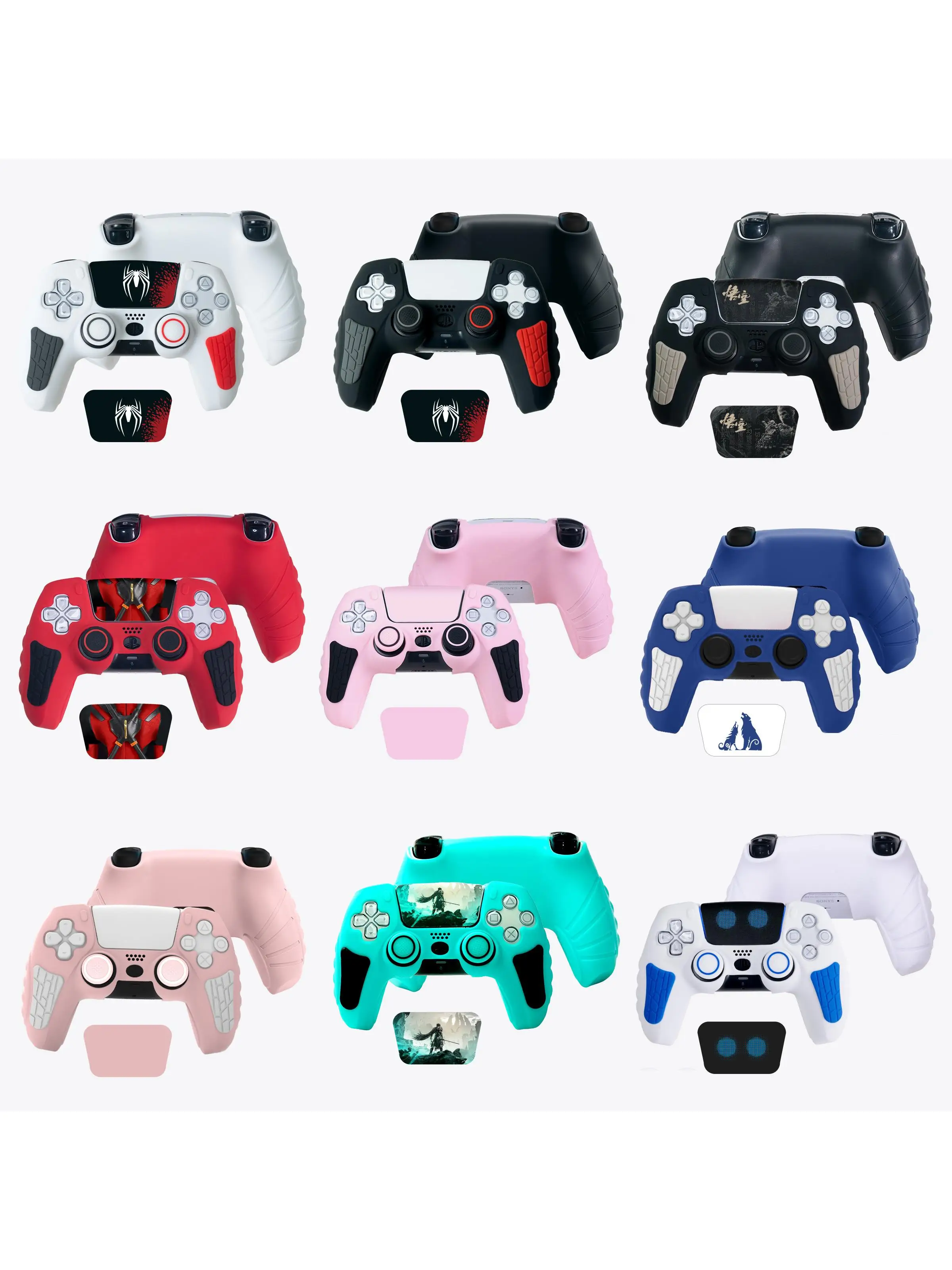 Autocollant de protection souple en silicone antidérapant, étui pour manette de jeu Sony Dualsense 5 PS5, capuchon de poignée de anciers de pouce, housse de pare-chocs