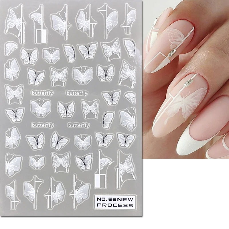 3d borboleta colorida adesivos para nail art, slider adesivo, manicure decoração, beleza