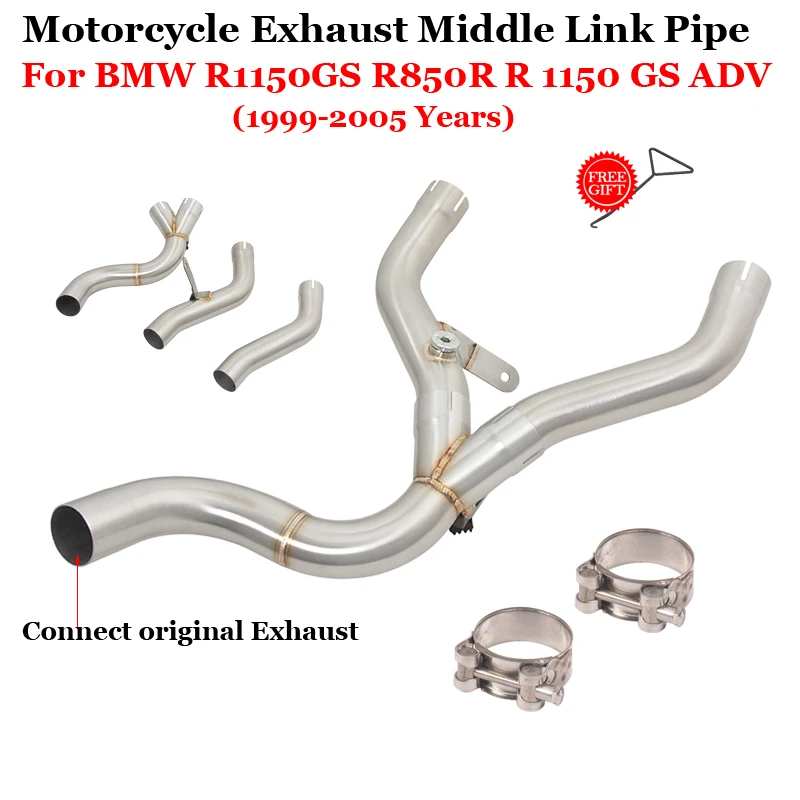 

Slip On For BMW R1150GS 1999-2005 R1150R 01-05 R850R 2004-2007 R 1150 GS ADV Motorcycle Exhaust System Modified Middle Link Pipe