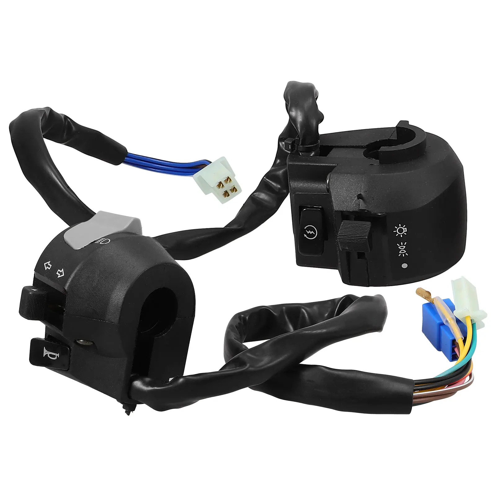 

2pcs Motorcycle Handlebar Switch Set Replacement For 7/8 Light Turn Signal Horn Control Durable Plastic Metal Easy Install