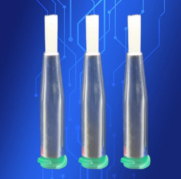 18-27G Dispensing Brush Tip Needle Dia 3mm 10Pcs Soft Bristle Glue Applicator Brush for PCB Coating Epoxy UV Adhesive Spreading