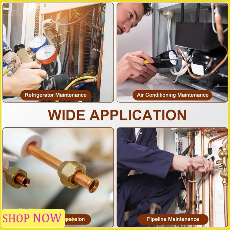 5-In-1 HVAC Repair Tool, 2PCS Air Conditioner Copper Pipe Tube Expander Soft Copper Tubing Swaging Tool Easy To Use