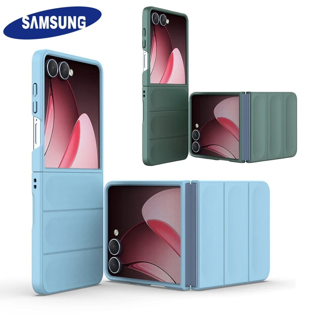 Matte 3D-Streifen-Silikon-weiche Vollkamera-Schutz-Rüstung Handyhülle Samsung Z Flip 7 6 5 4 3, stoßfeste Anti-Drop-Airbag-Abdeckung