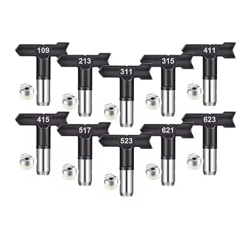 

10 Pcs Sprayer Tips with Seals Reversible Air-Less Paint Sprayer Tips Replacement Parts for Most Spraying Guns Accesseries