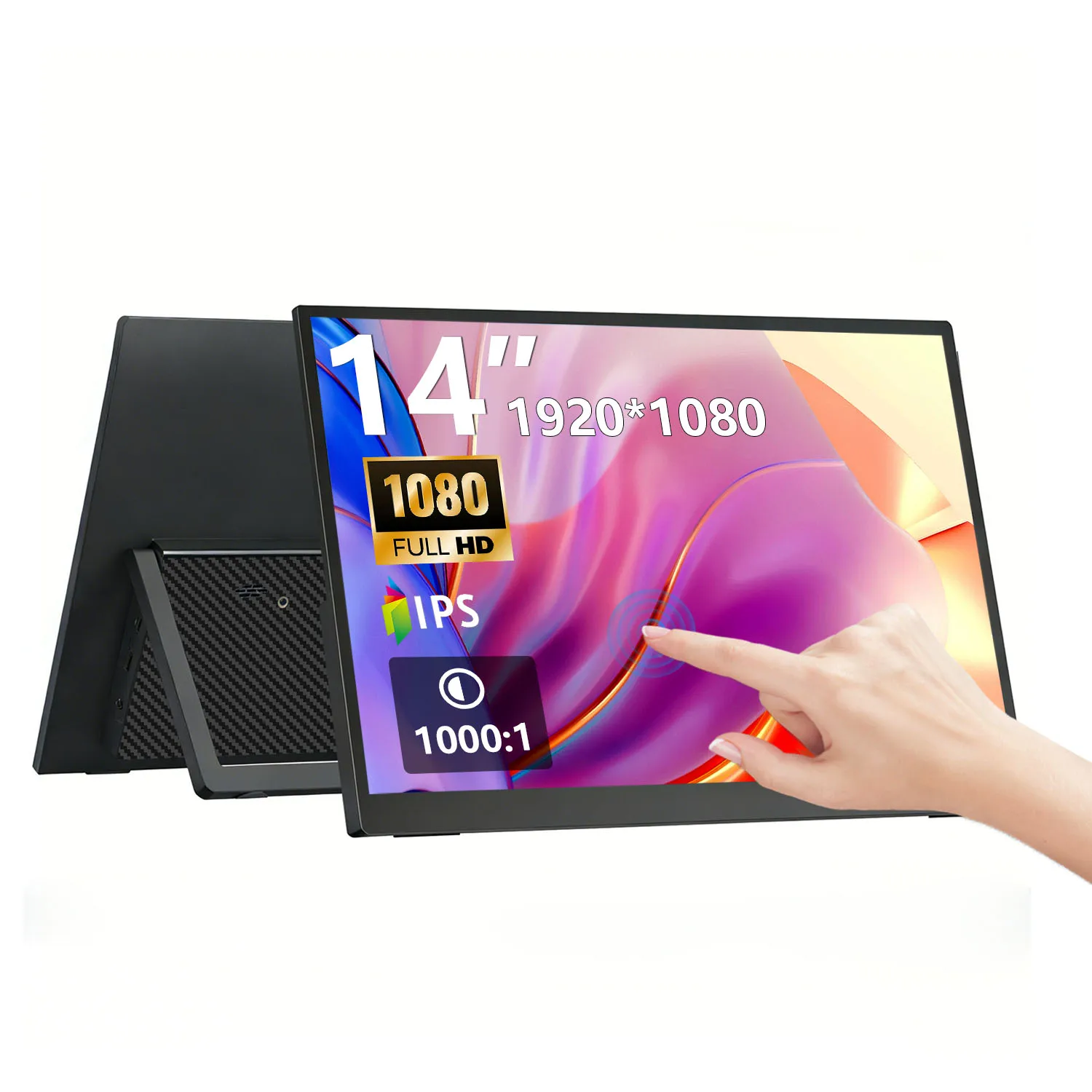 MAFNKOU 14 Inch Portable Touch Monitor FHD 1080P Laptop Computer Extend Monitors Gaming Secondary Screen