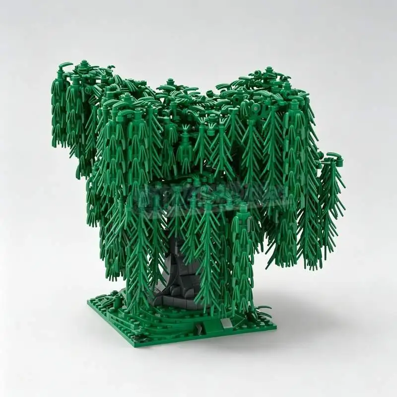 NEW 2653PCS Weeping Willow Tree Plant MOC Botanical Model Custom Puzzle DIY Assembly Building Blocks Garden Educational Toy Gift
