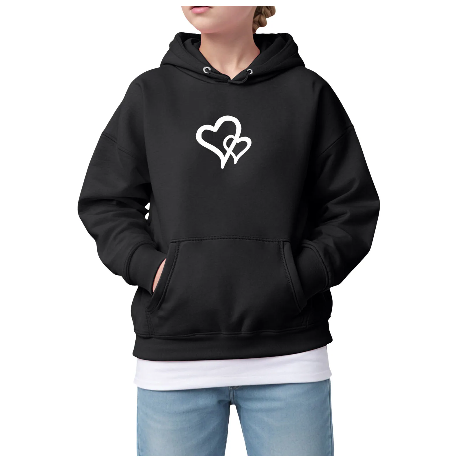 

Toddler Zip up Hoodie Fleece Girls Hoodie Children Fashion Printed Design Classic Hooded Hoodie Silhouette Hoodie Girls 15