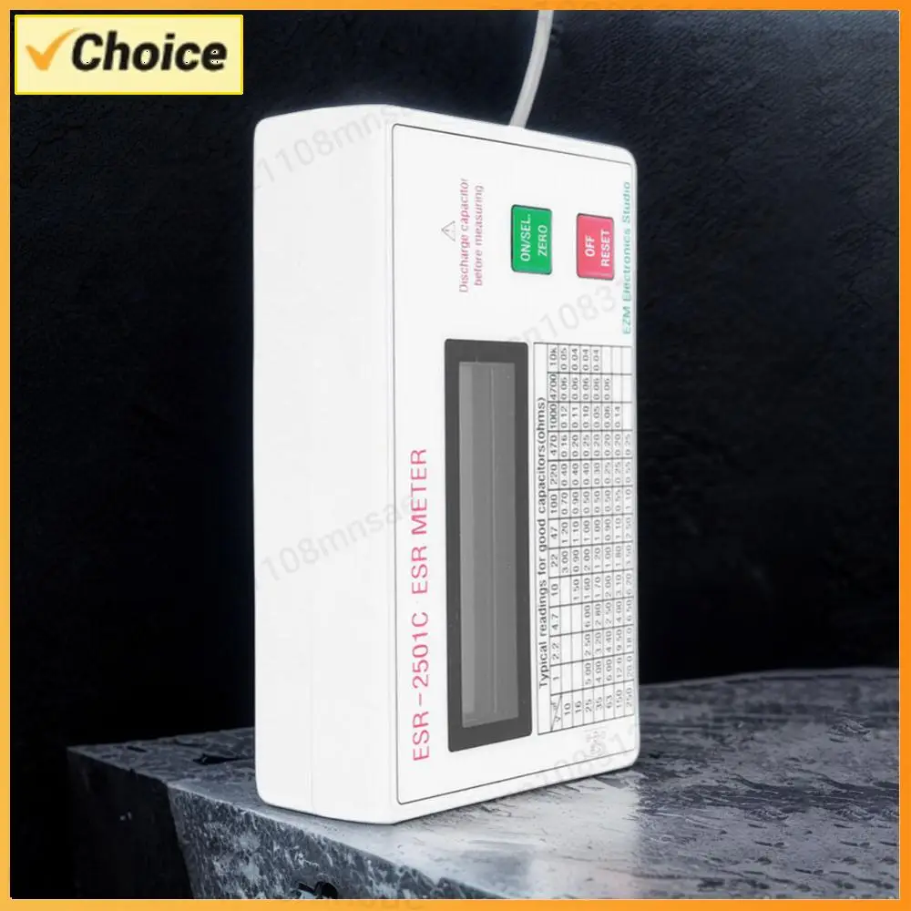 ESR Capacitor Tester Test In Circuit Capacitance Meter W/ Test Leads Clip Battery Circuit Tester Electrical Testing Meter