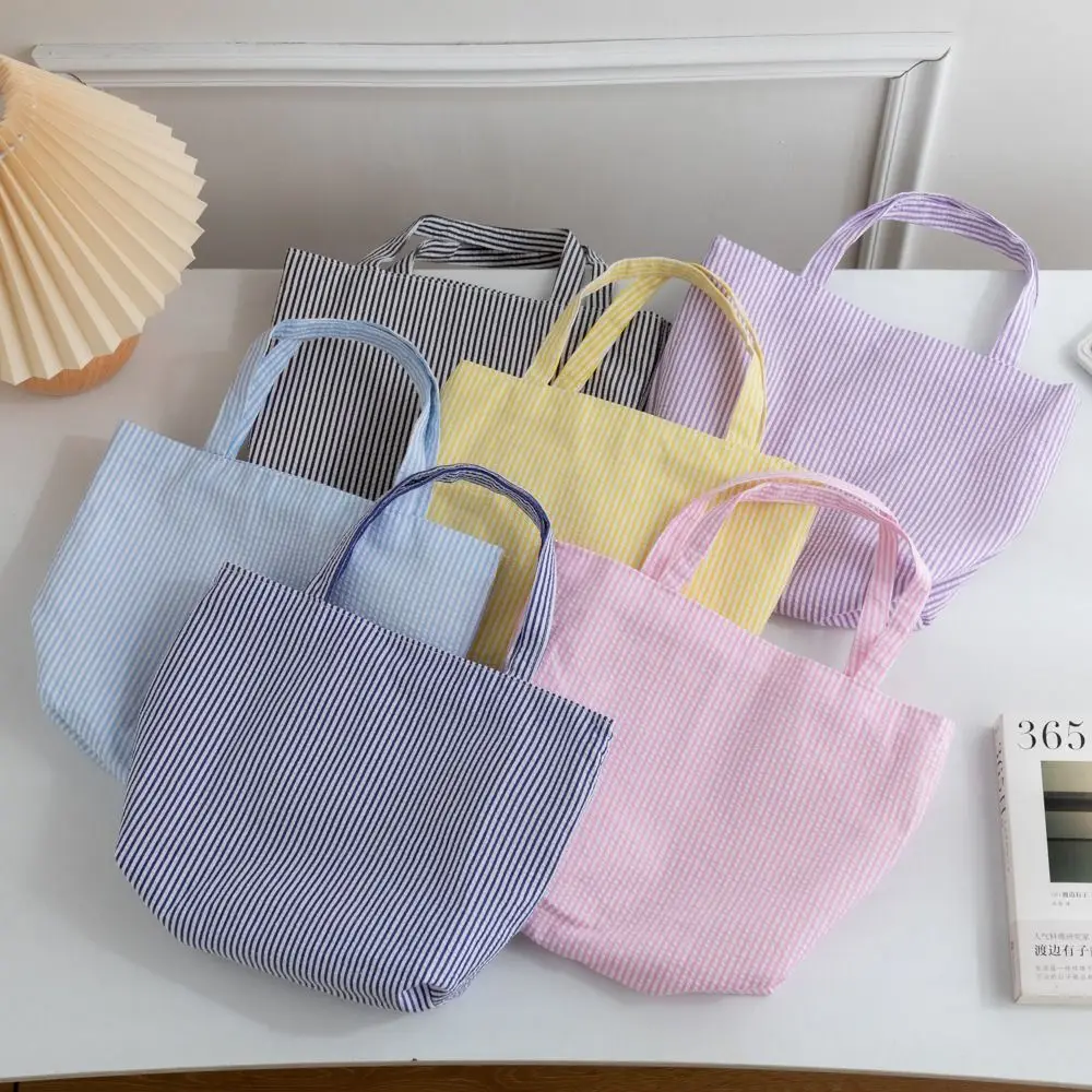 

Fashion Striped Pattern Tote Bag Quilted All-match Shoulder Bag Large Capacity Shopping Bag