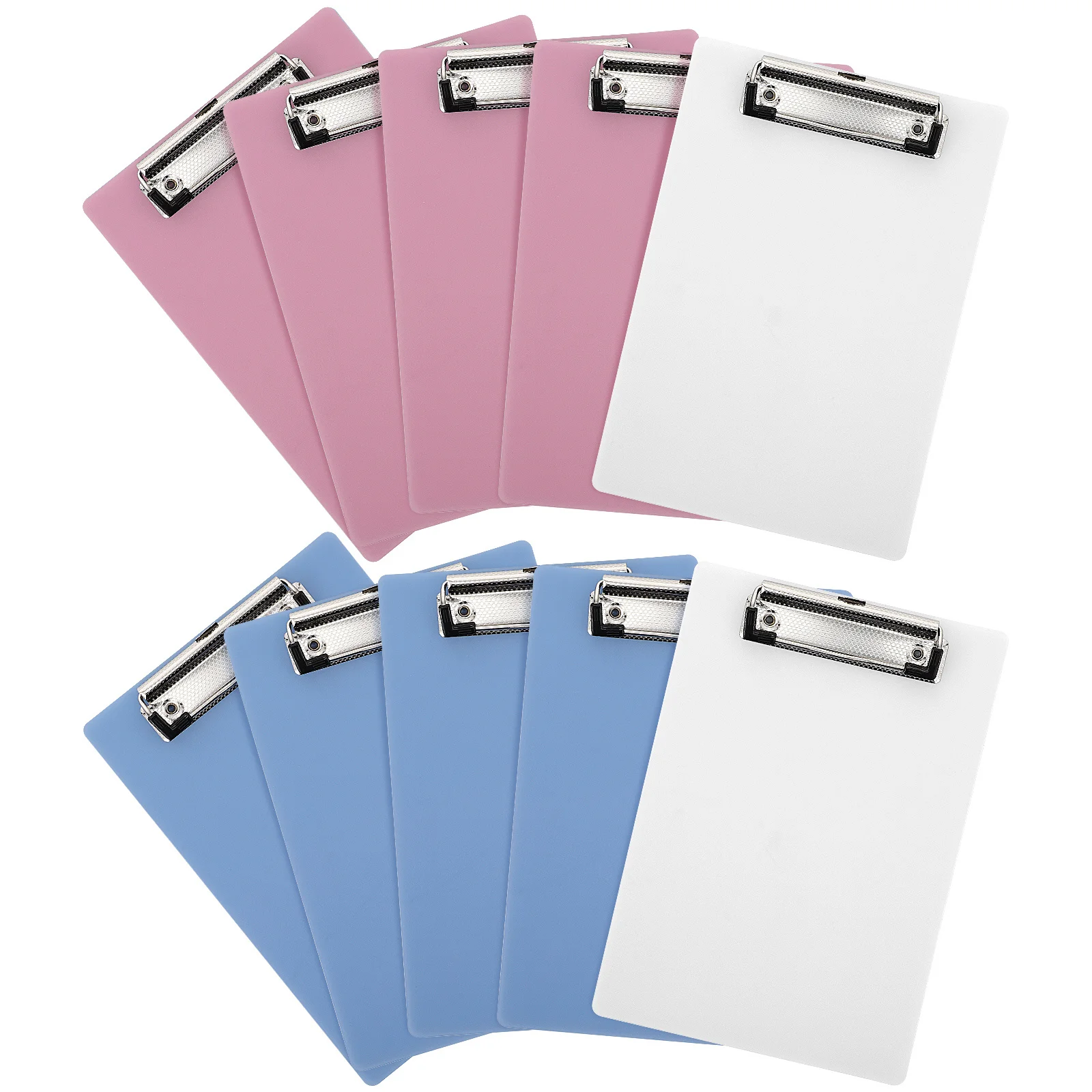 10pcs A5 플라스틱 클립보드 부드러운 가장자리 개폐식 루프 종이 홀더 학교 사무실 교사 학생 간호사 메모 주최자