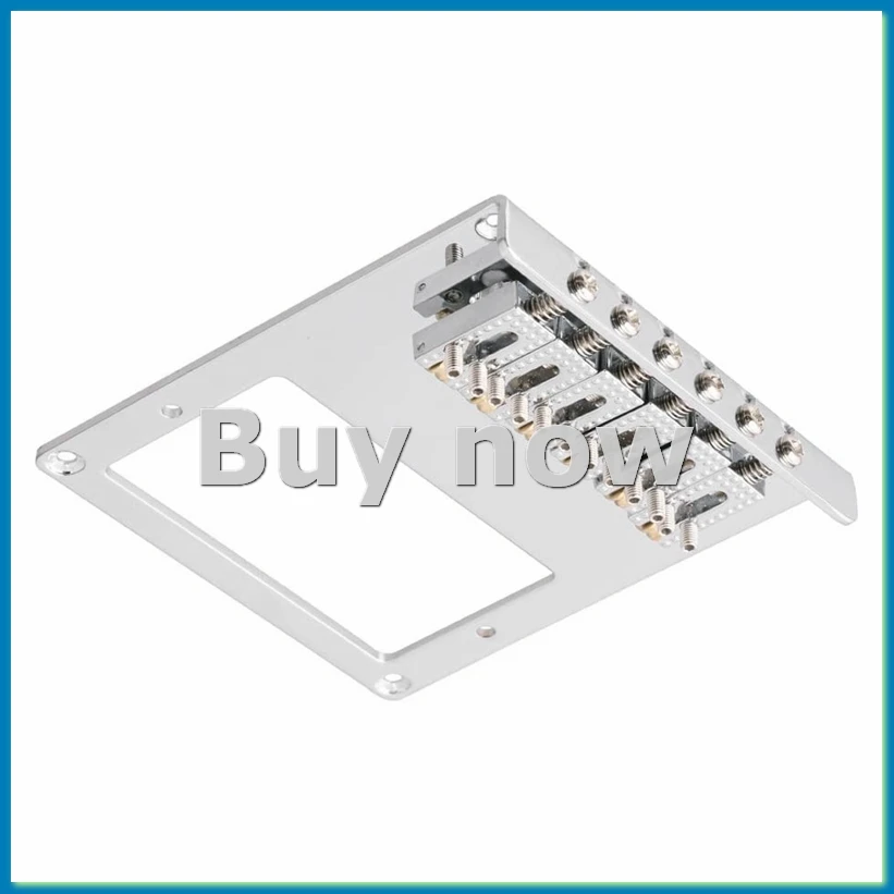6 Roller Saddle 6 String Humbucker Guitar Bridge for Tele Guitar (Chrome)-A14I