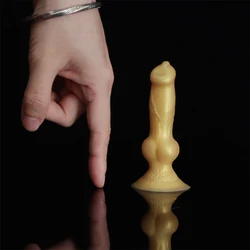 New Silicone Anal Plug Small Dog Knot Dildos With Suction Cup For Beginner Girl Sexy Toys Animal Soft Penis Flexible Sex Shop 18