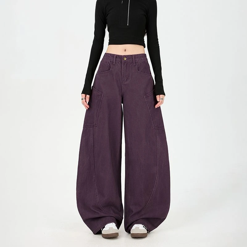 ZHISILAO New Vintage Tapered Jeans Women Chic Casual Loose Baggy Denim Pants Streetwear Autumn Winter 2025