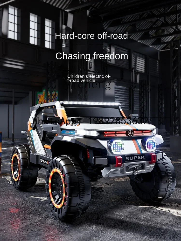 ABC Children's Electric Car Four-Wheel Remote Control Toy  Vehicle Baby Battery Car Four-Wheel Drive with Swing