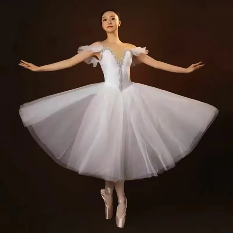 Nieuwe Professionele Ballet Tutu Meisjes Witte Platter Pannenkoek Tutu Ballerina Feestjurk Volwassen Vrouwen Kind Kinderen Ballet Dans Kostuum
