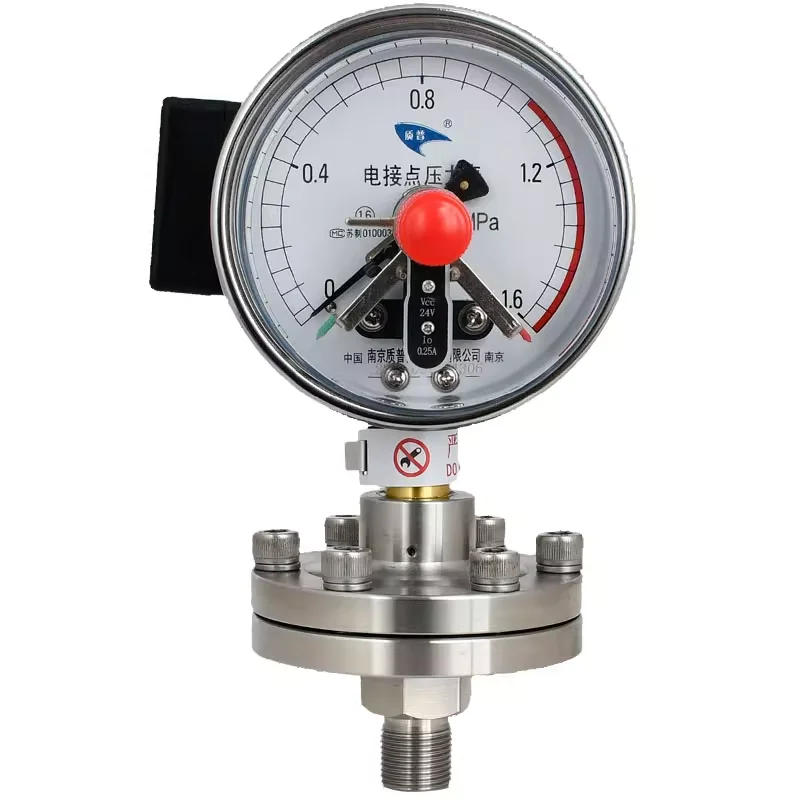 

Stainless Steel Flange Type, Diaphragm Electrical Contact Pressure Gauge, Diaphragm Type PYXHN-100 Filter Press Dn25