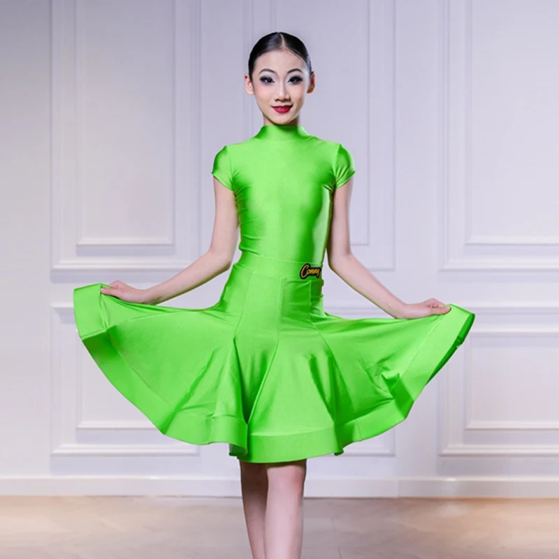 

New National Standard Ballroom Dance Professional Costume Girls Latin Dance Competition Dress Children Training Wear XS9570