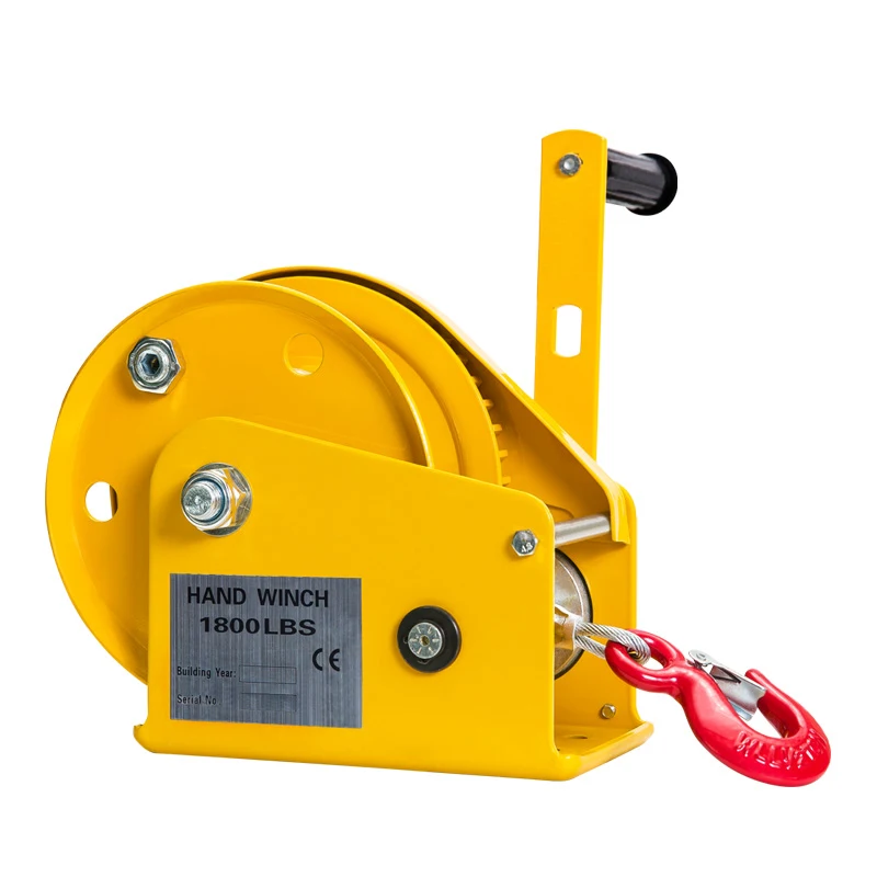 Two-Way Self-Locking Small Hand Windlass 1200LB 1800LB Manual Winch with Automatic Brake for Tractor 5M Length